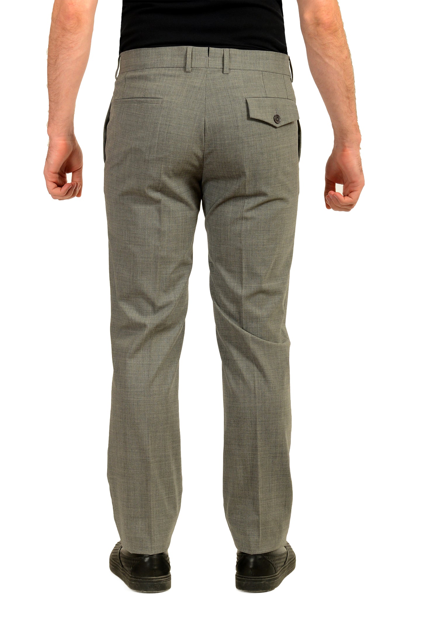 Malo Men's Gray Wool Flat Front Dress Pants US 36 IT 52
