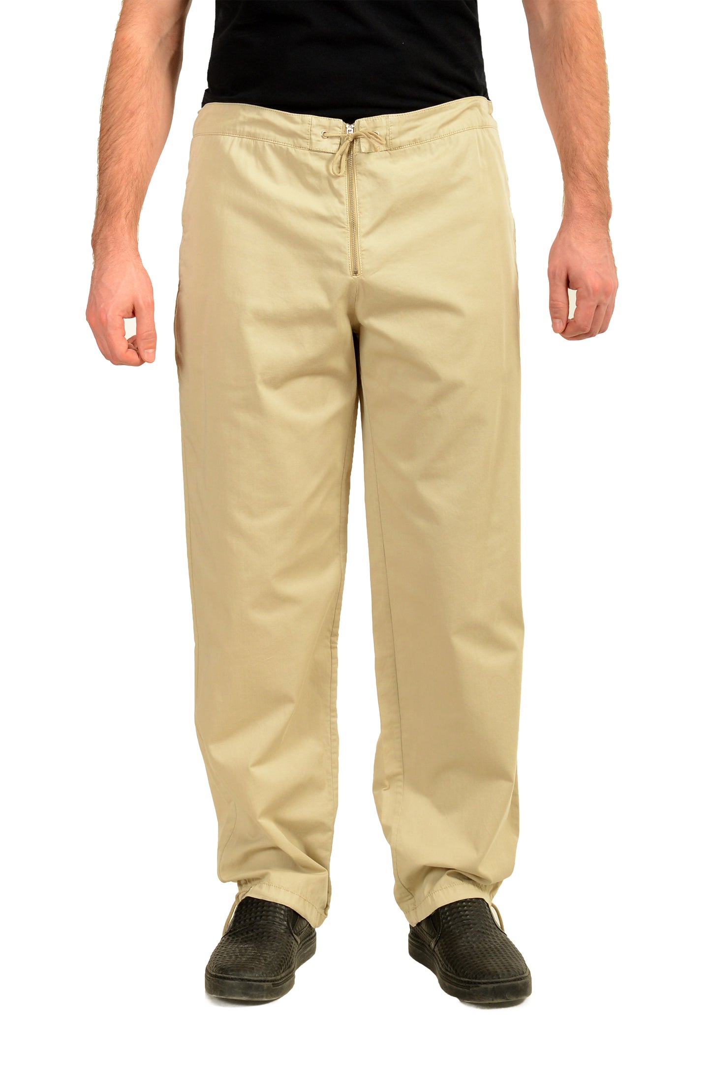Malo Men's Beige Flat Front Casual Pants US 38 IT 54