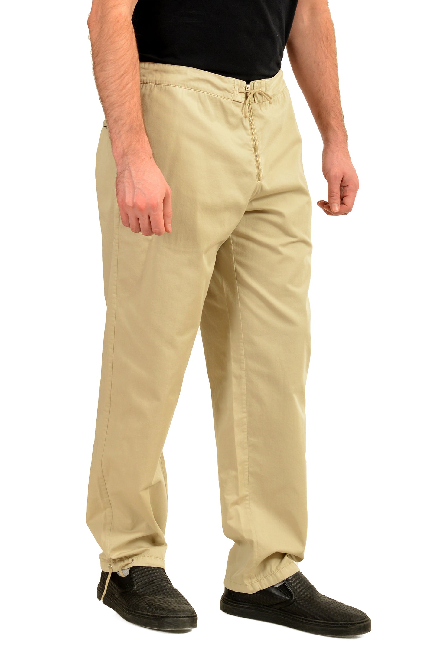Malo Men's Beige Flat Front Casual Pants US 38 IT 54