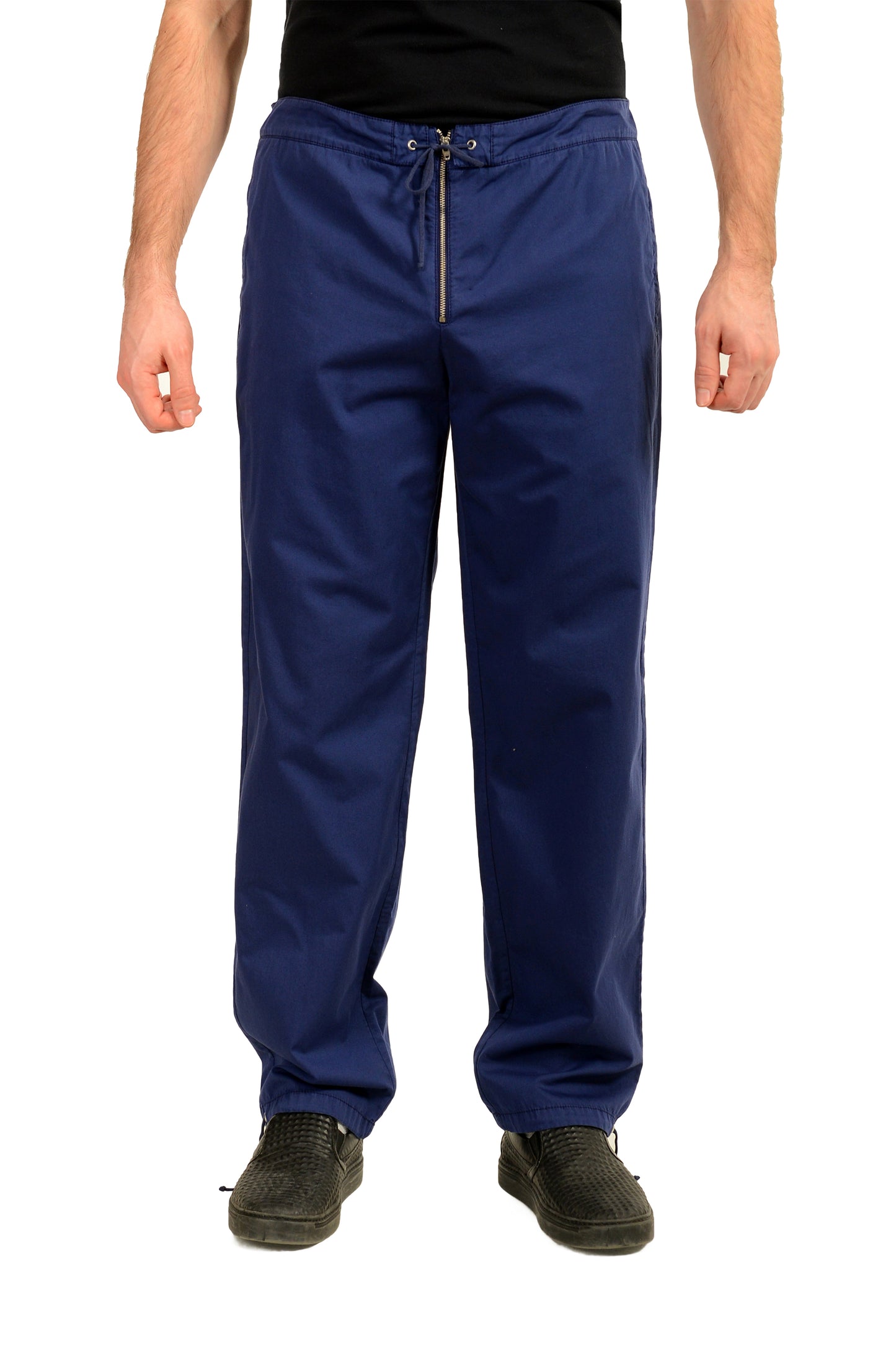 Malo Men's Navy Blue Flat Front Casual Pants US 36 IT 52