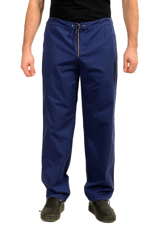 Malo Men's Navy Blue Flat Front Casual Pants US 36 IT 52