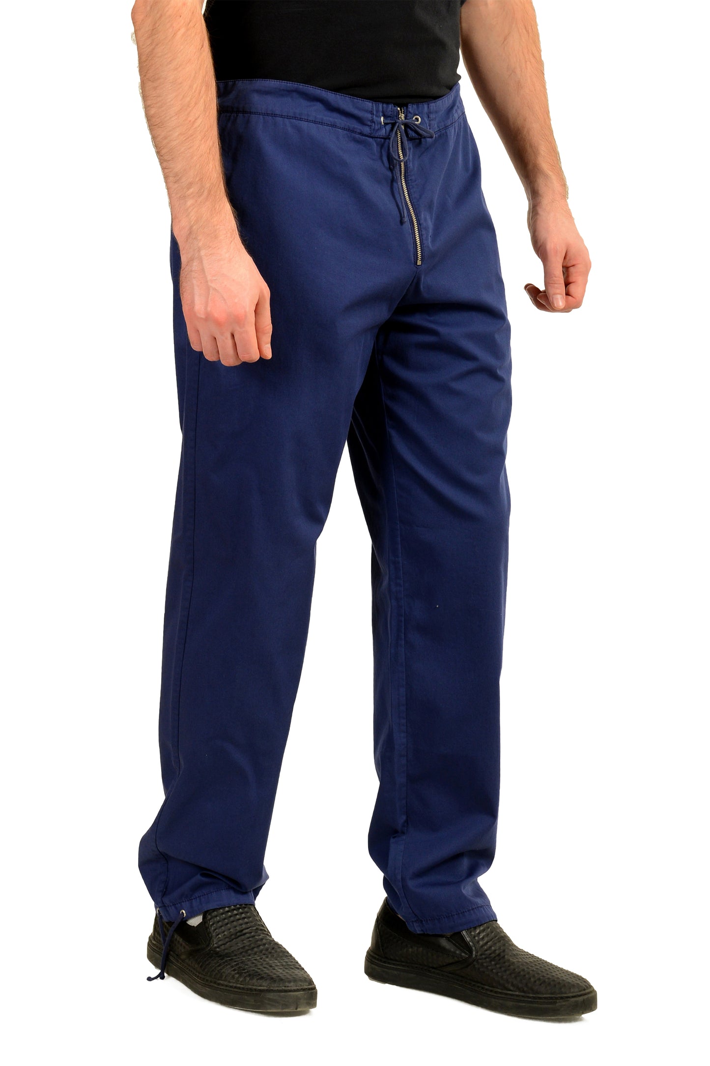 Malo Men's Navy Blue Flat Front Casual Pants US 36 IT 52