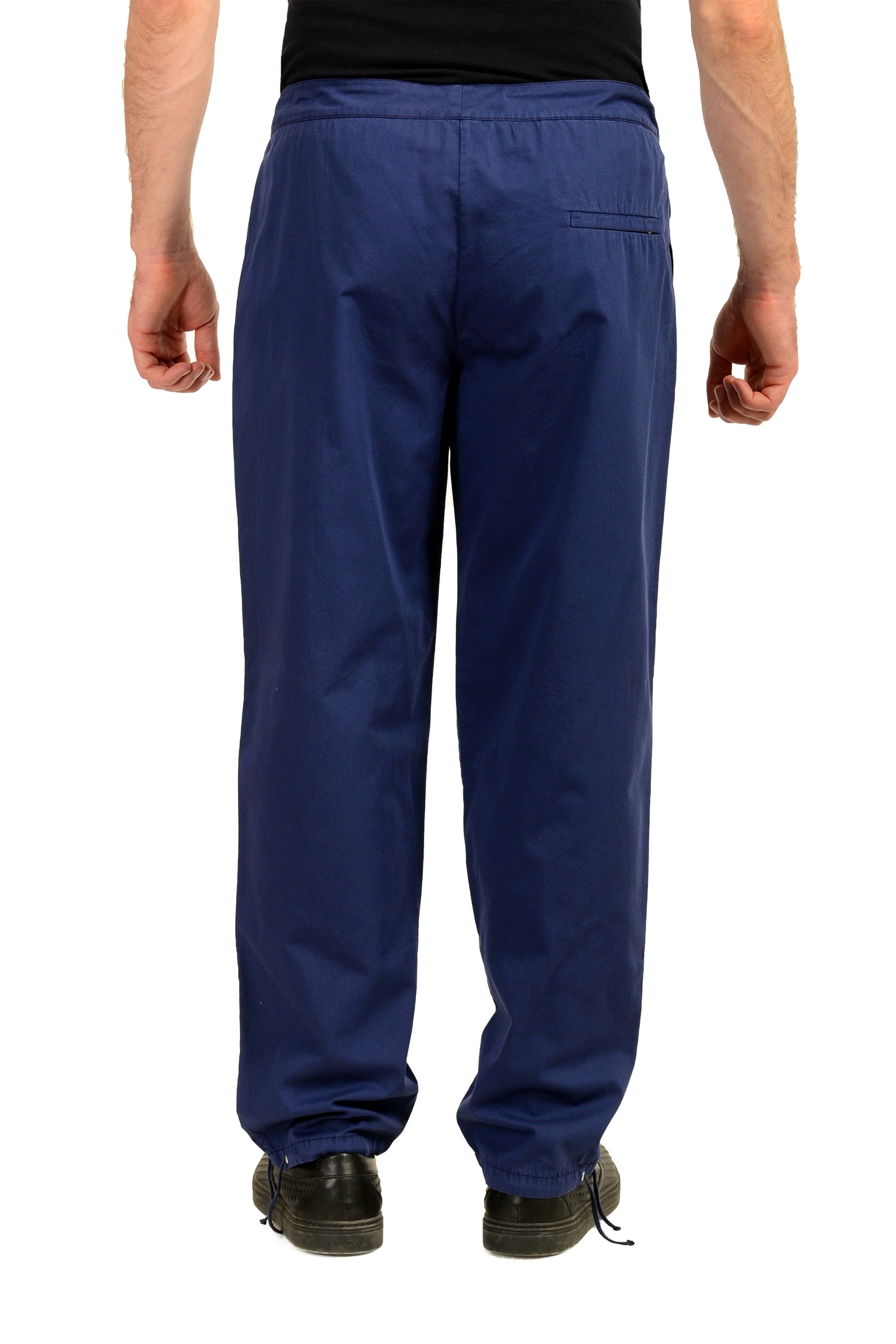 Malo Men's Navy Blue Flat Front Casual Pants US 36 IT 52