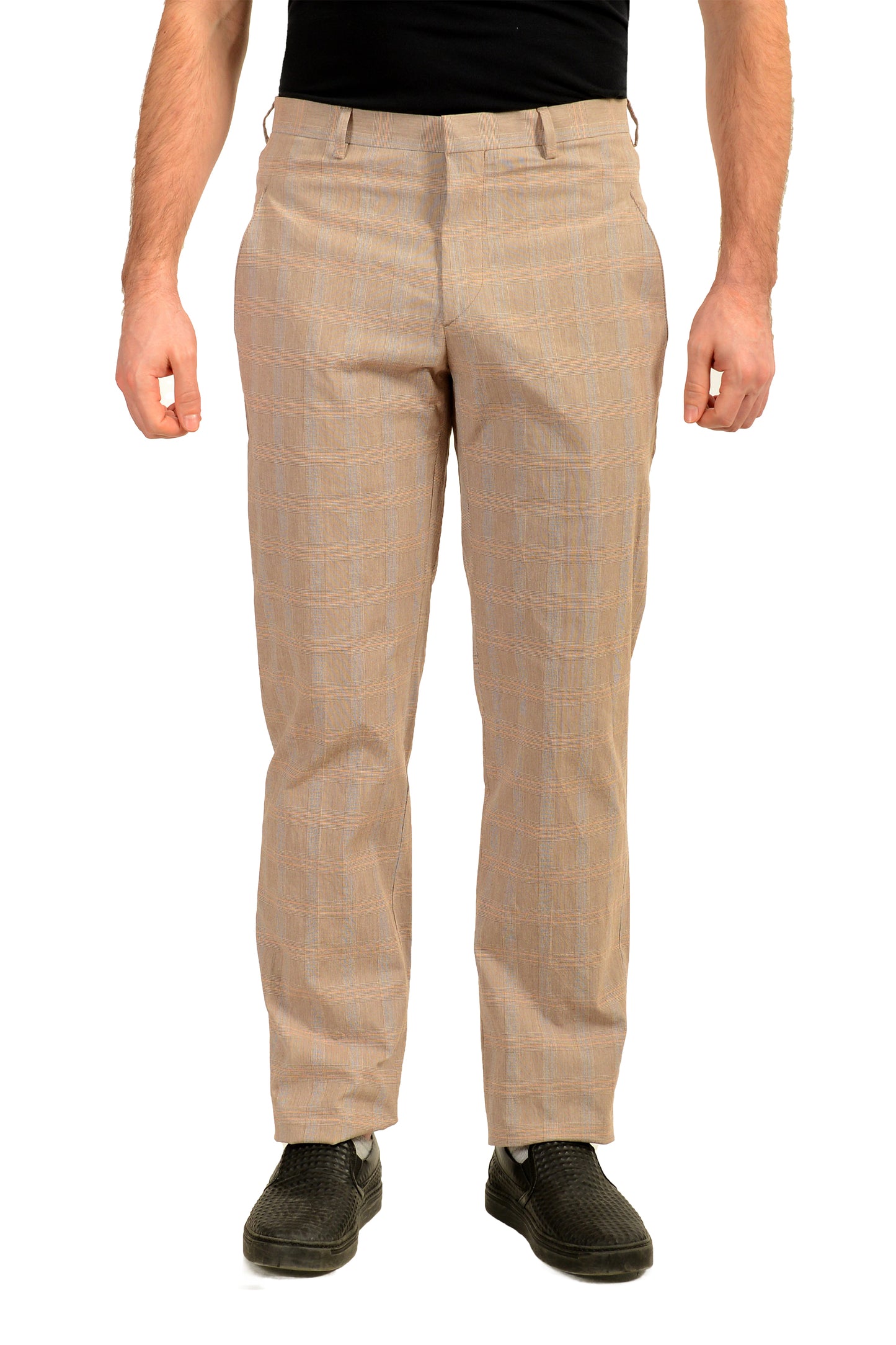 Malo Men's Multi-Color Plaid Flat Front Dress Pants US 34 IT 50