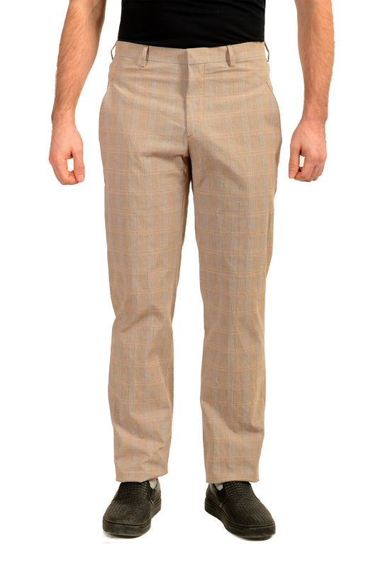 Malo Men's Multi-Color Plaid Flat Front Dress Pants US 34 IT 50