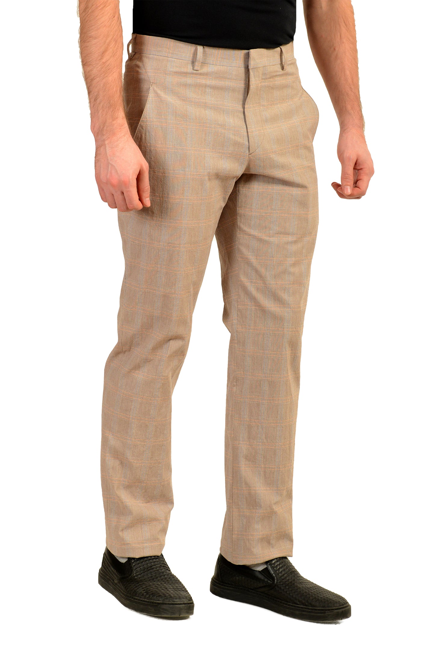 Malo Men's Multi-Color Plaid Flat Front Dress Pants US 34 IT 50