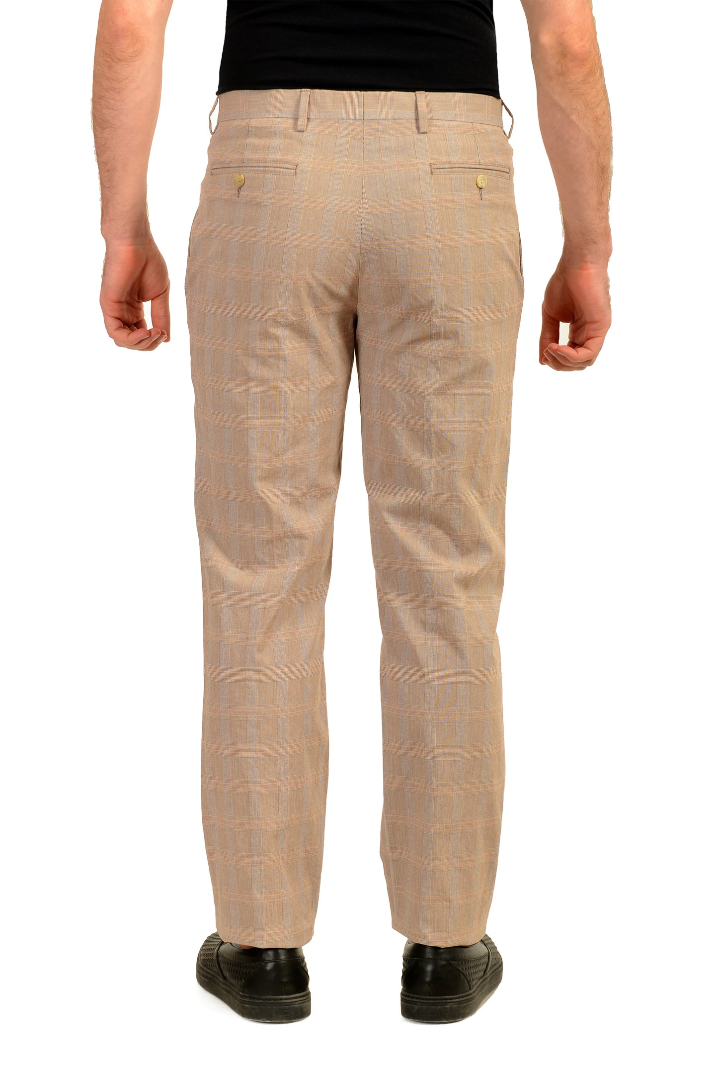 Malo Men's Multi-Color Plaid Flat Front Dress Pants US 34 IT 50