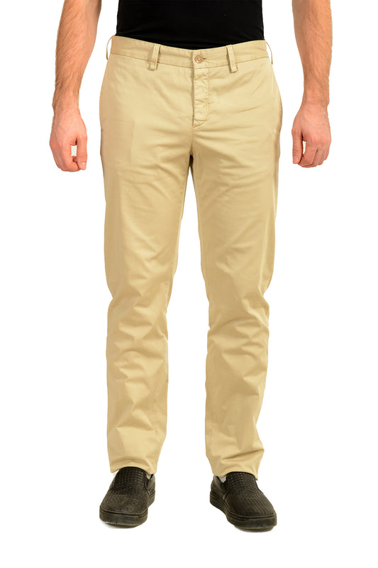 Malo Men's Beige Flat Front Casual Pants US 34 IT 50