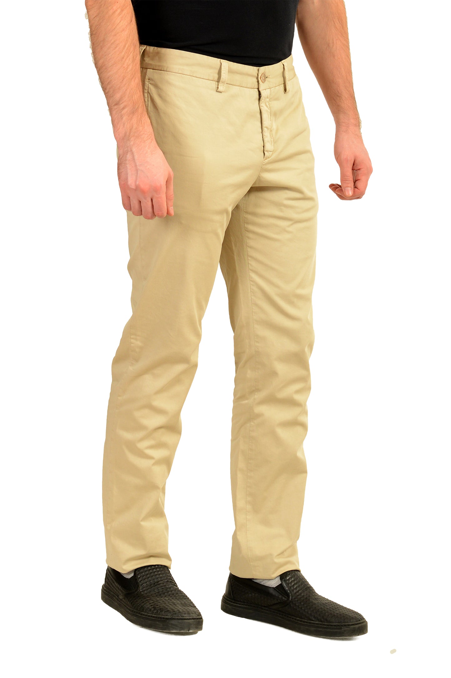 Malo Men's Beige Flat Front Casual Pants US 34 IT 50