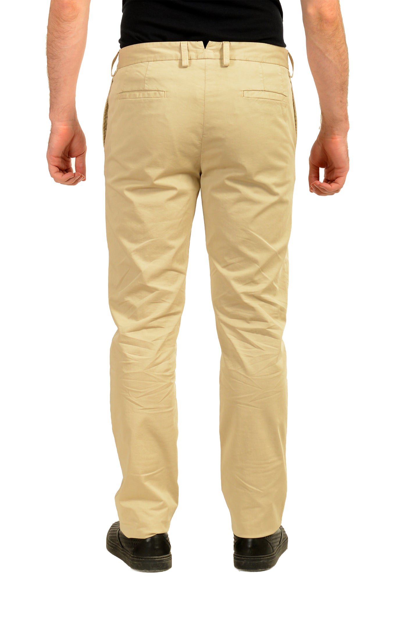 Malo Men's Beige Flat Front Casual Pants US 34 IT 50