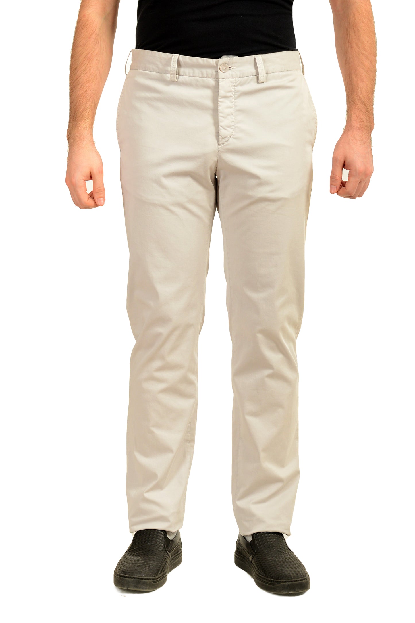 Malo Men's Gray Flat Front Casual Pants US 34 IT 50