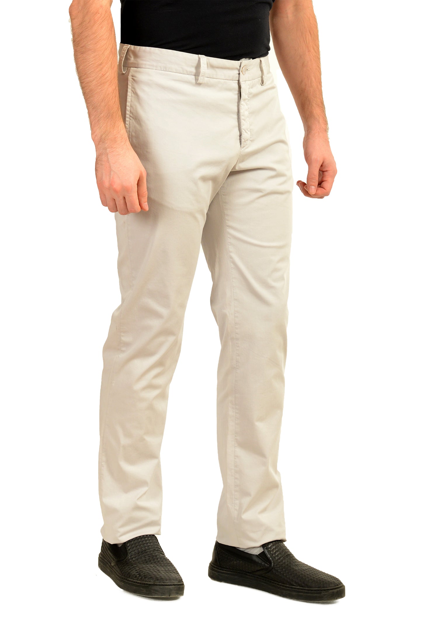 Malo Men's Gray Flat Front Casual Pants US 34 IT 50