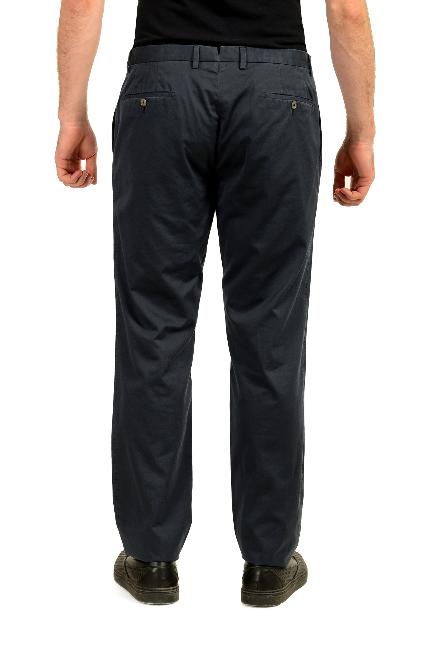 Malo Men's Navy Blue Flat Front Casual Pants US 38 IT 54