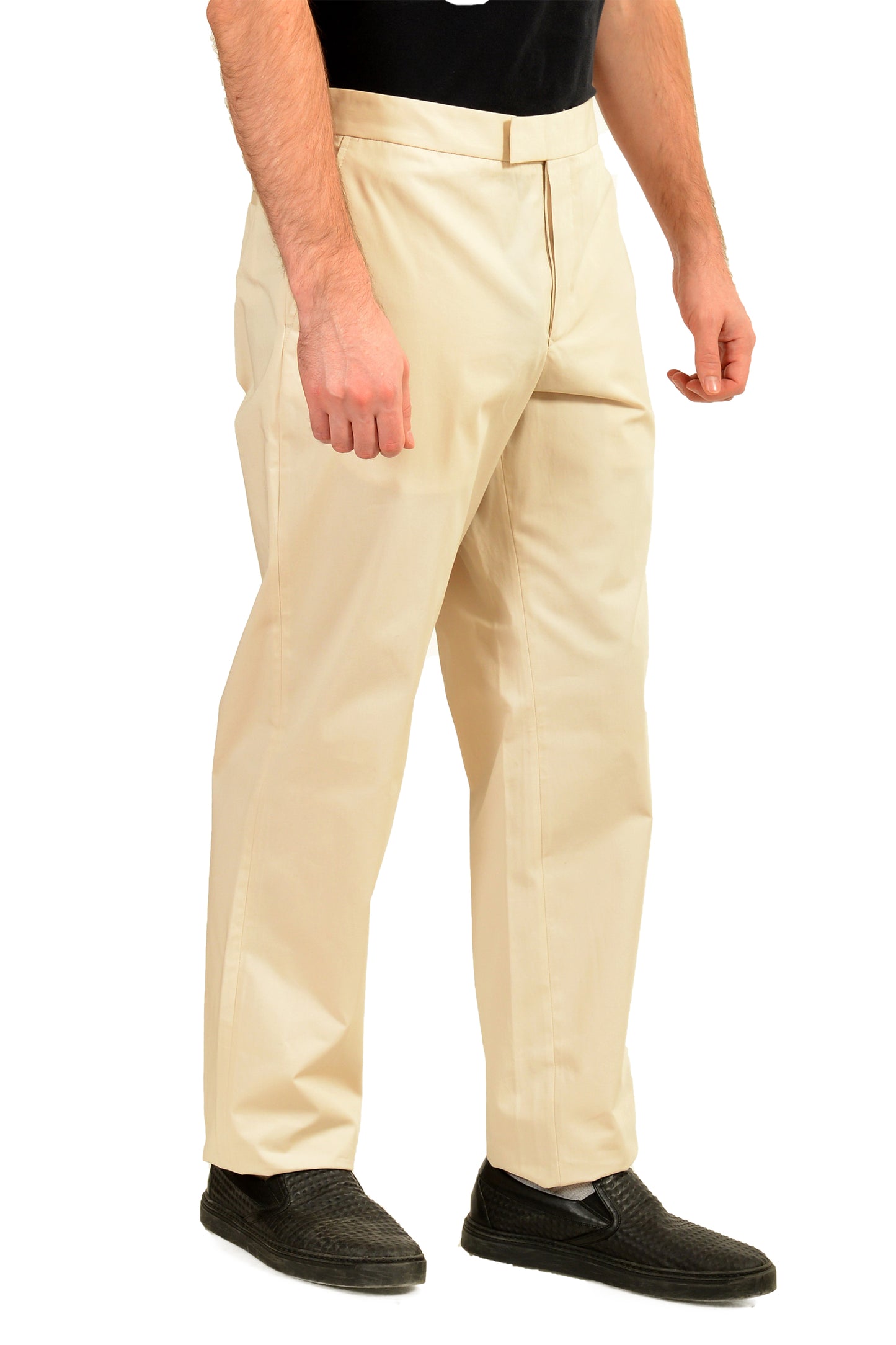 Malo Men's Ivory Flat Front Casual Pants US 38 IT 54