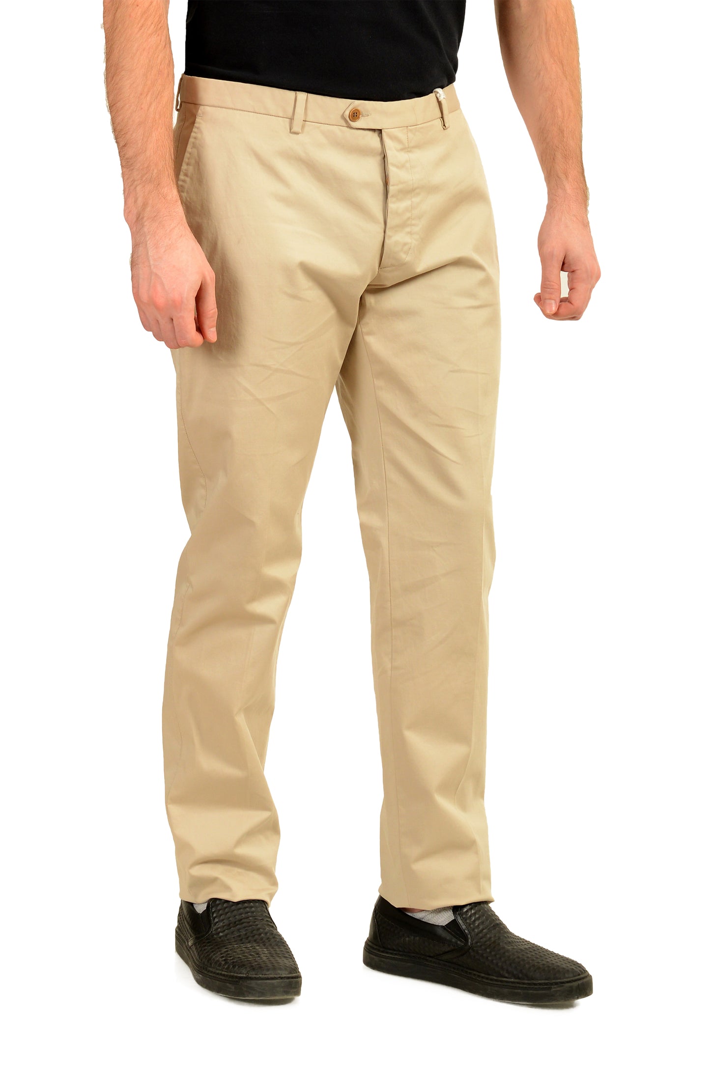 Malo Men's Gray Wool Flat Front Dress Pants US 32 IT 48