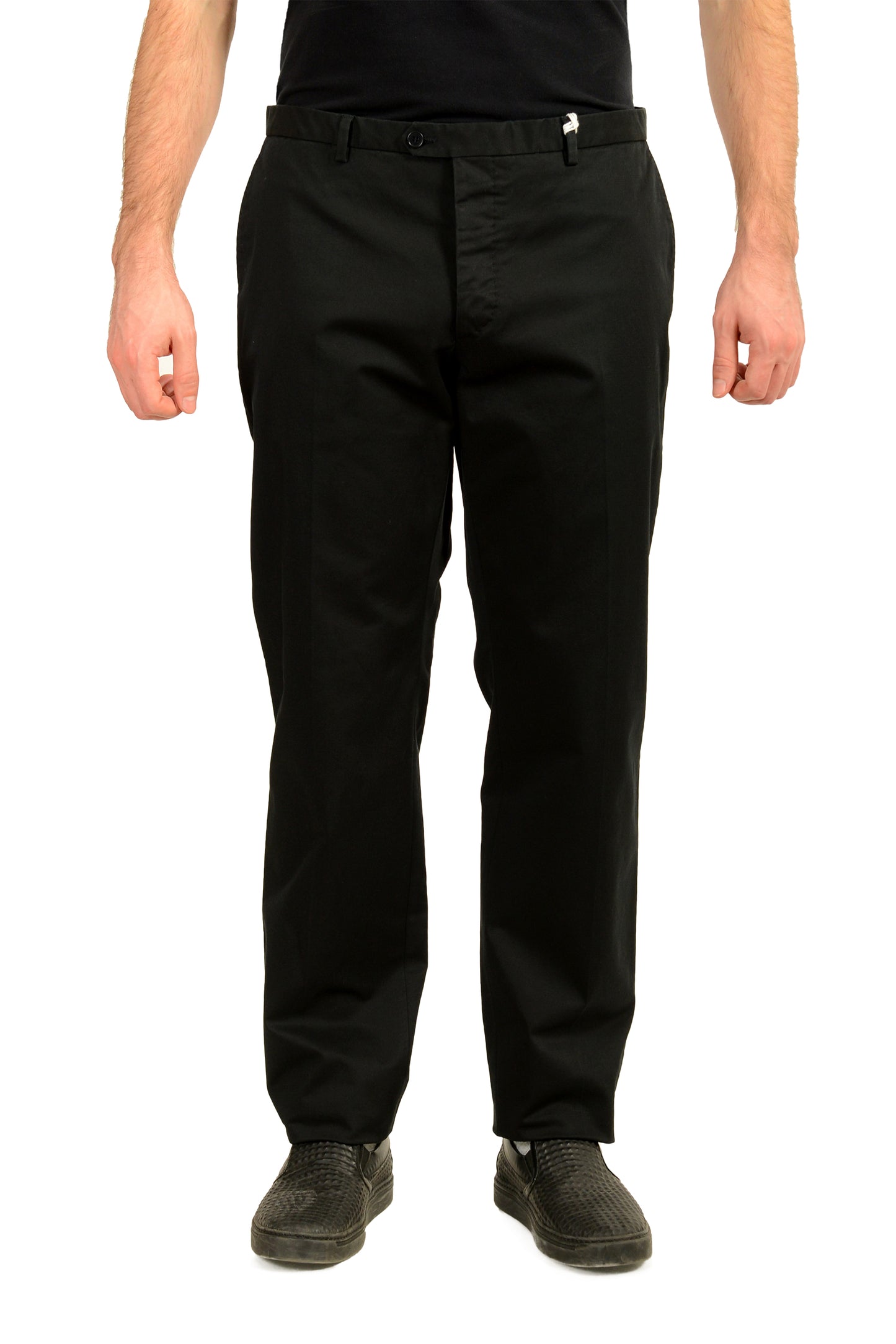 Malo Men's Black Flat Front Casual Pants US 40 IT 56
