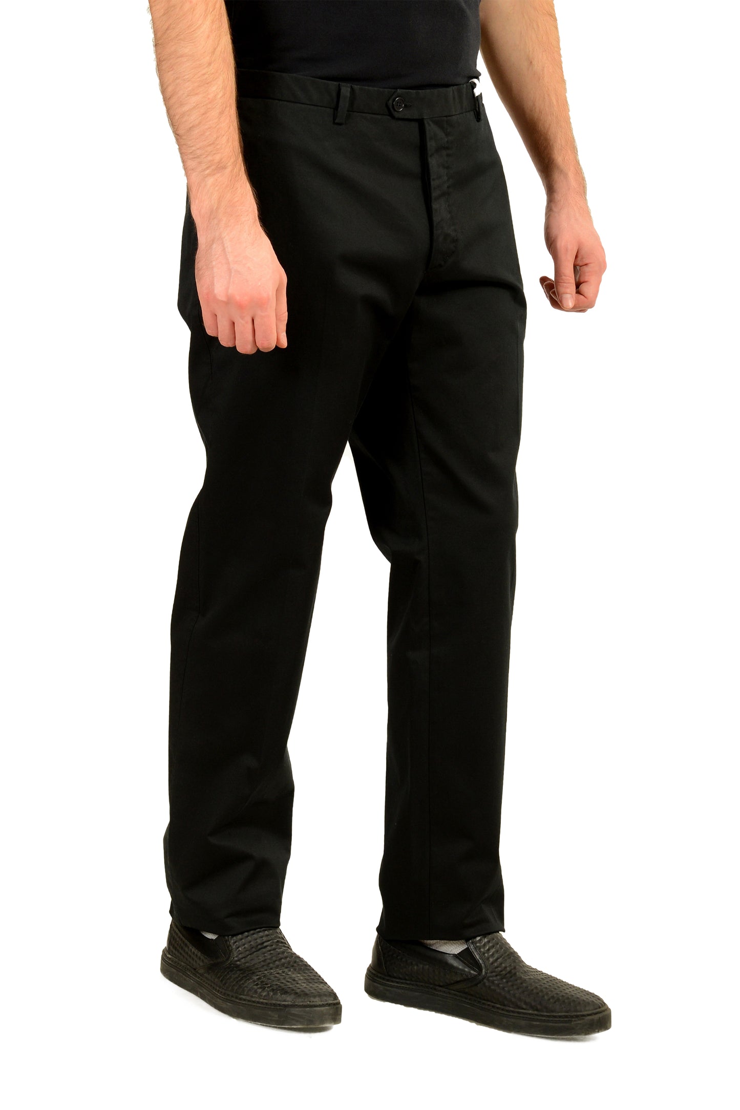 Malo Men's Black Flat Front Casual Pants US 40 IT 56