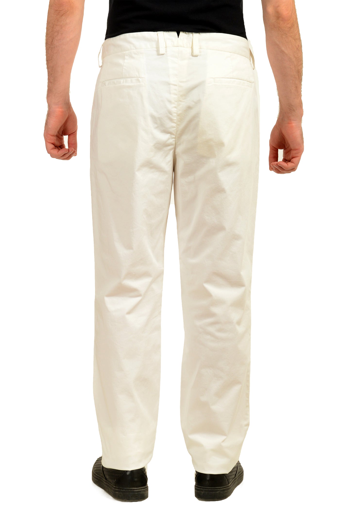 Malo Men's White Flat Front Casual Pants US 40 IT 56