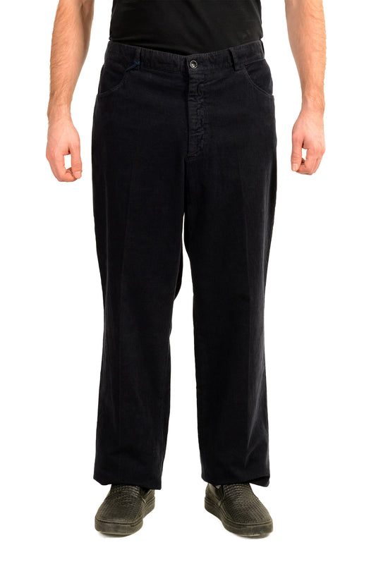 Malo Men's Navy Blue Flat Front Casual Pants US 40 IT 56