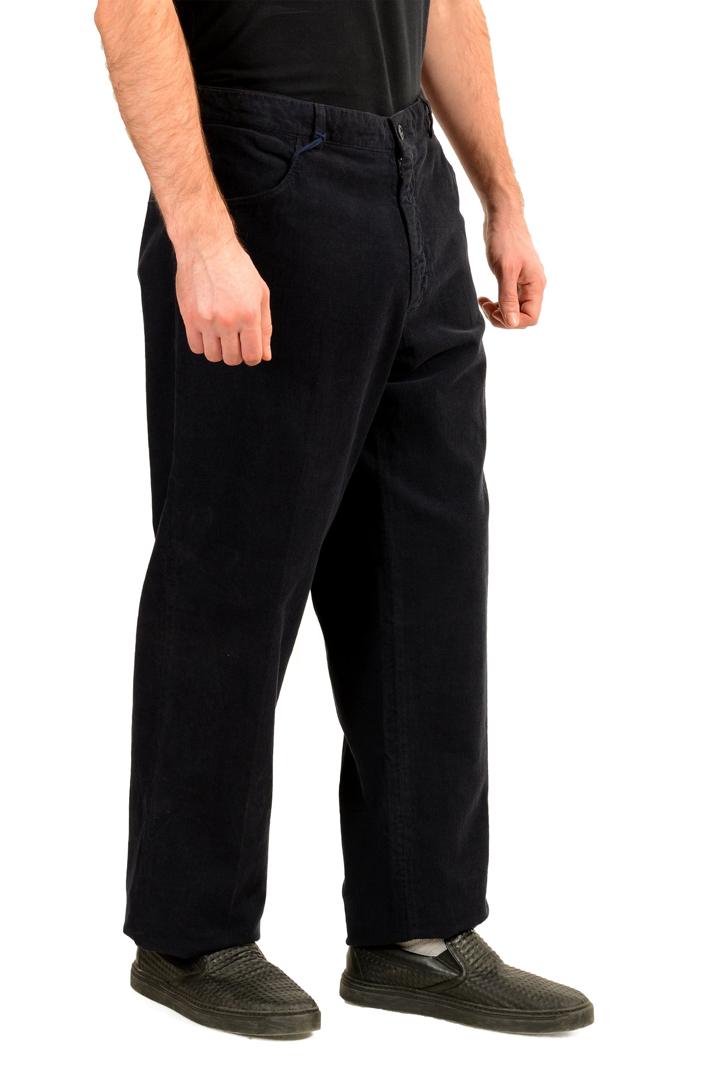 Malo Men's Navy Blue Flat Front Casual Pants US 40 IT 56
