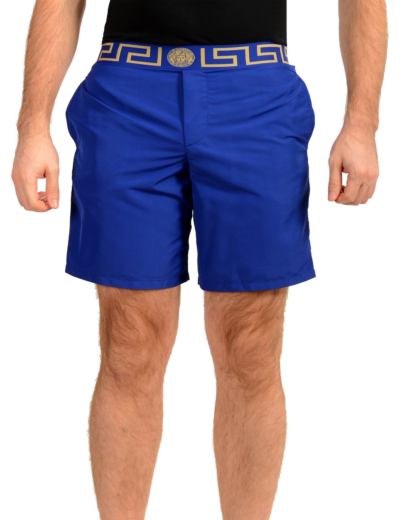 Versace Men's Gold Greeca Stripe Swimwear Swim Shorts Versace sz 3 US XS IT 46