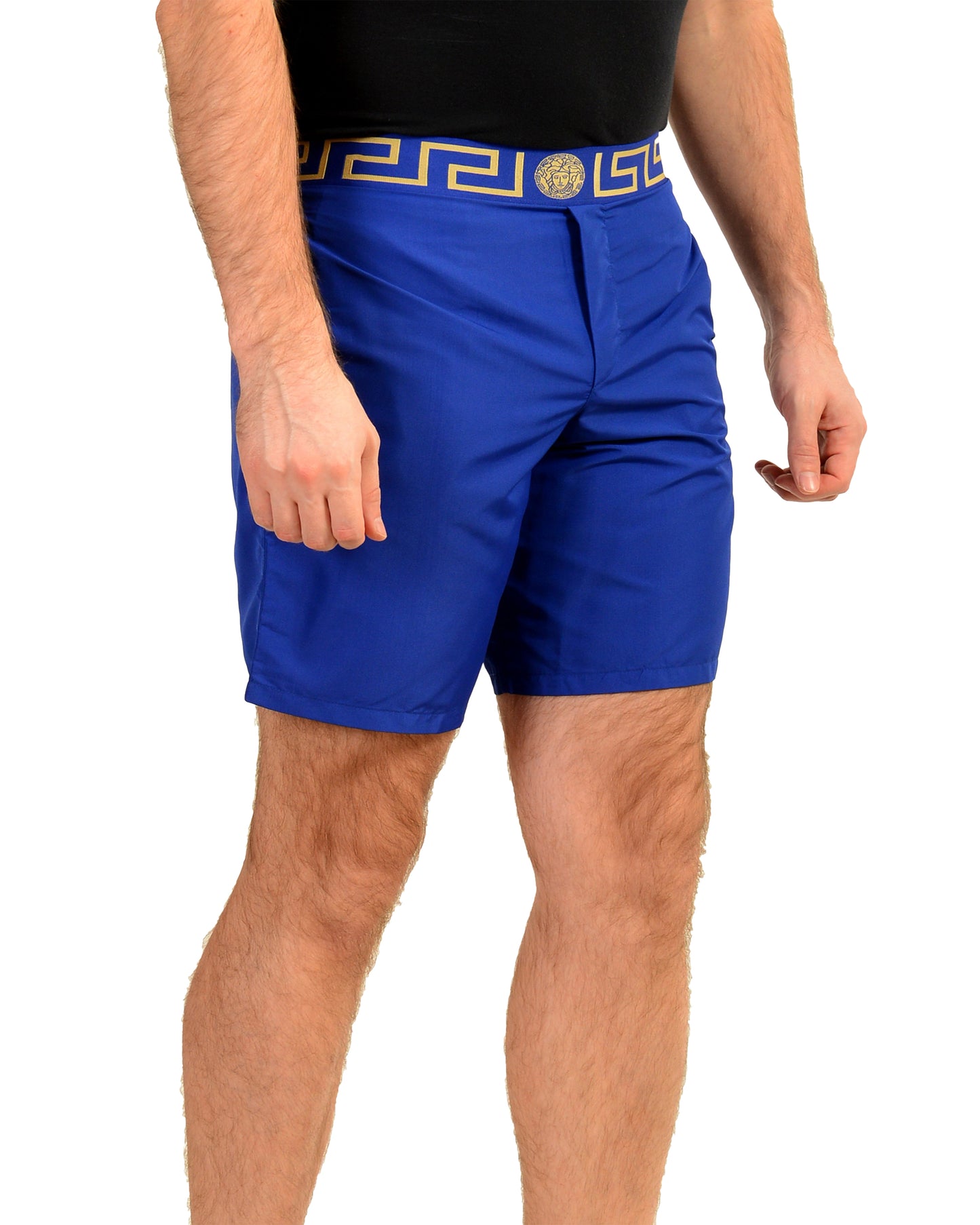 Versace Men's Gold Greeca Stripe Swimwear Swim Shorts Versace sz 3 US XS IT 46
