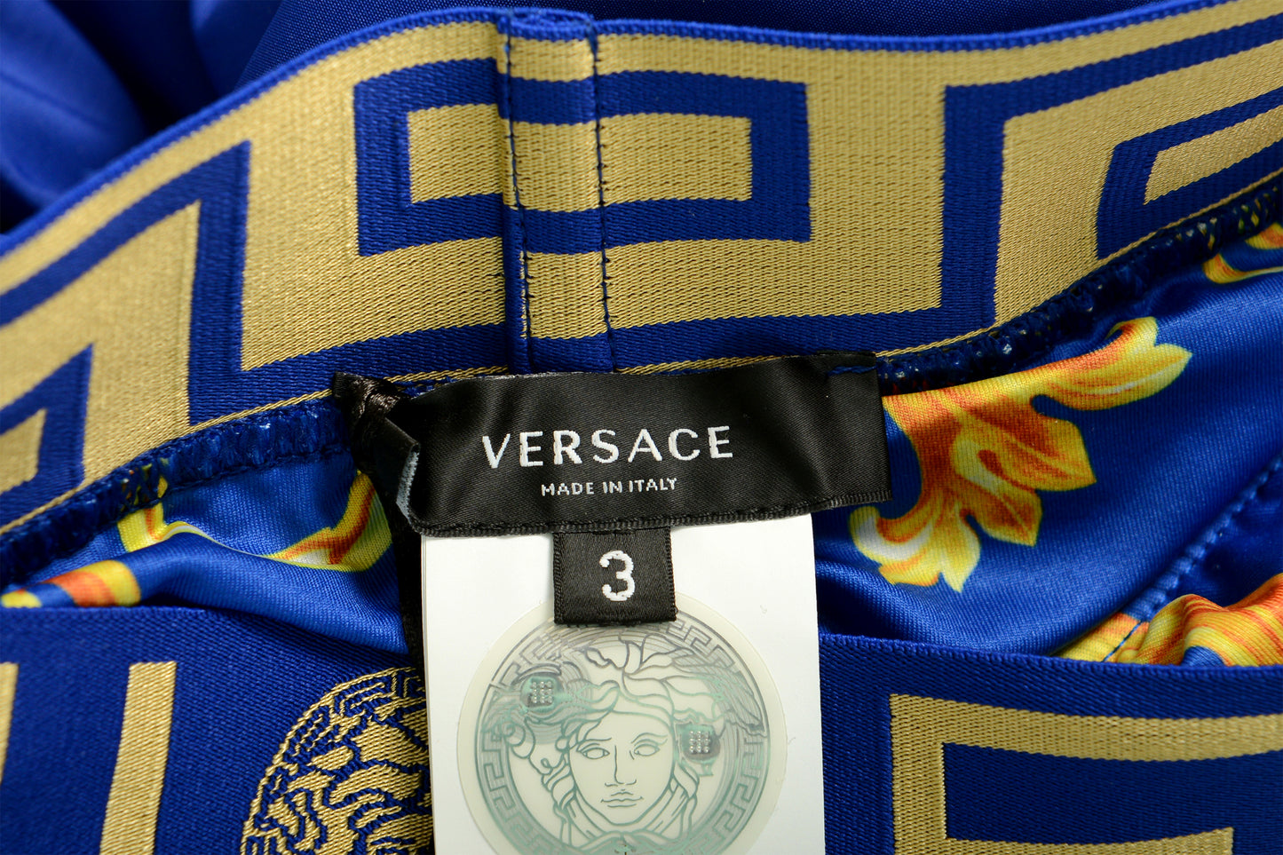 Versace Men's Gold Greeca Stripe Swimwear Swim Shorts Versace sz 3 US XS IT 46