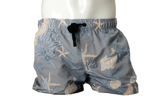 Versace Men's Gray "Coral Print" Swimwear Swim Shorts Versace sz 6 US L IT 52