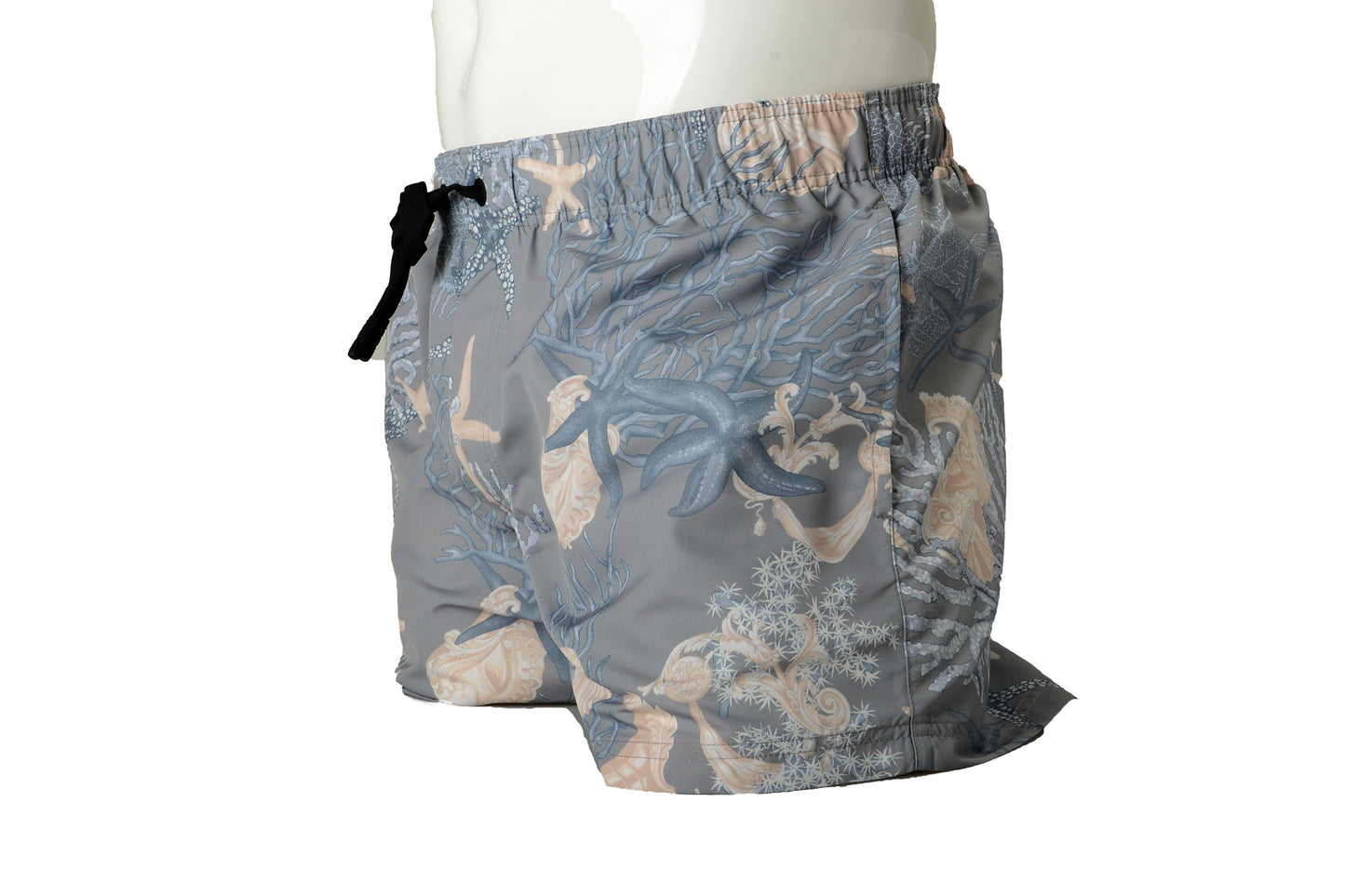 Versace Men's Gray "Coral Print" Swimwear Swim Shorts Versace sz 6 US L IT 52