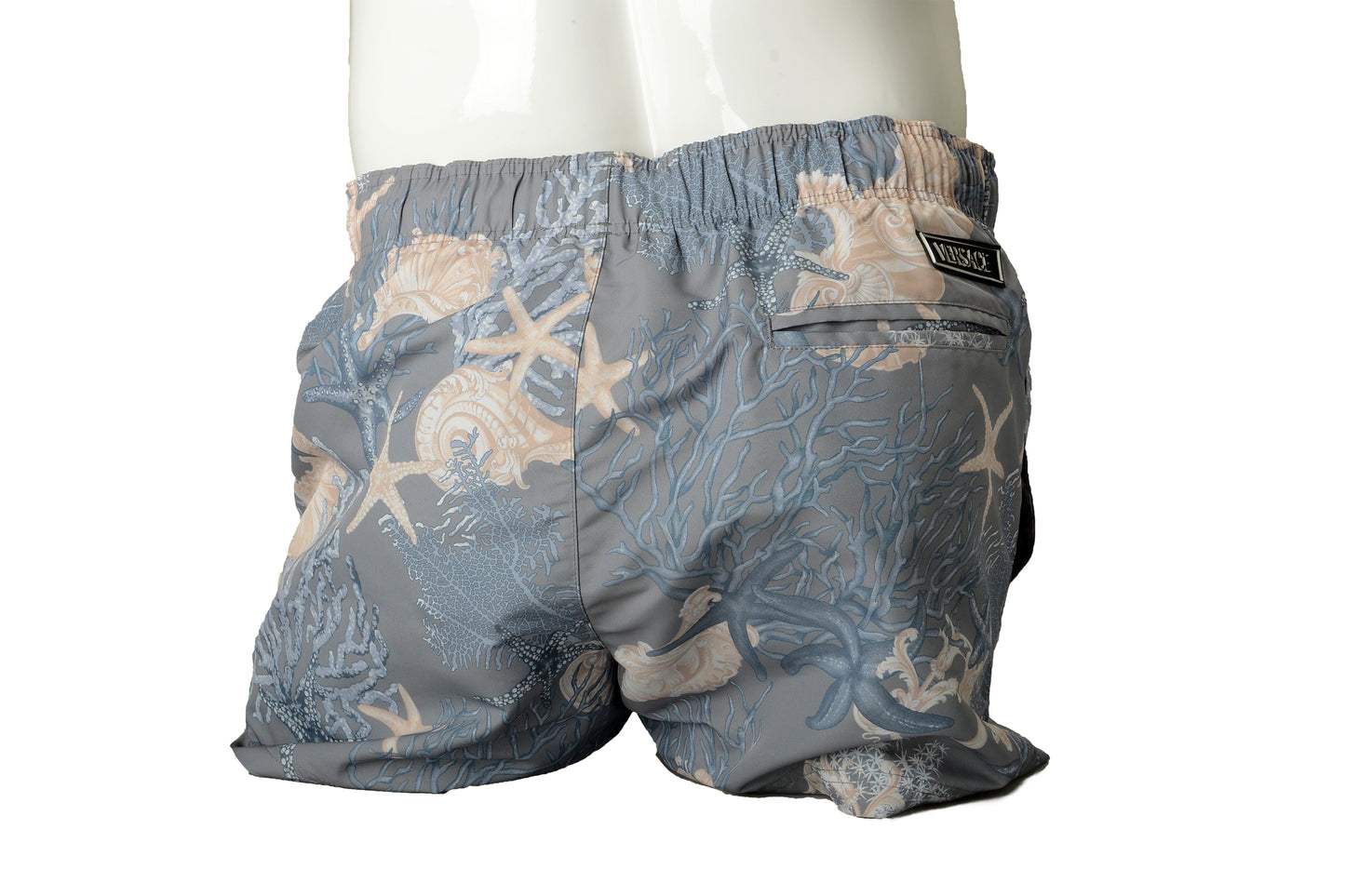 Versace Men's Gray "Coral Print" Swimwear Swim Shorts Versace sz 6 US L IT 52