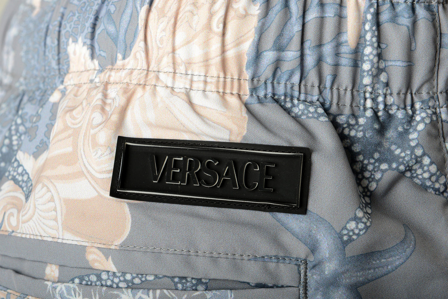 Versace Men's Gray "Coral Print" Swimwear Swim Shorts Versace sz 6 US L IT 52