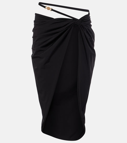 Versace Women's Black Cover Up Beachwear Skirt US M IT 42