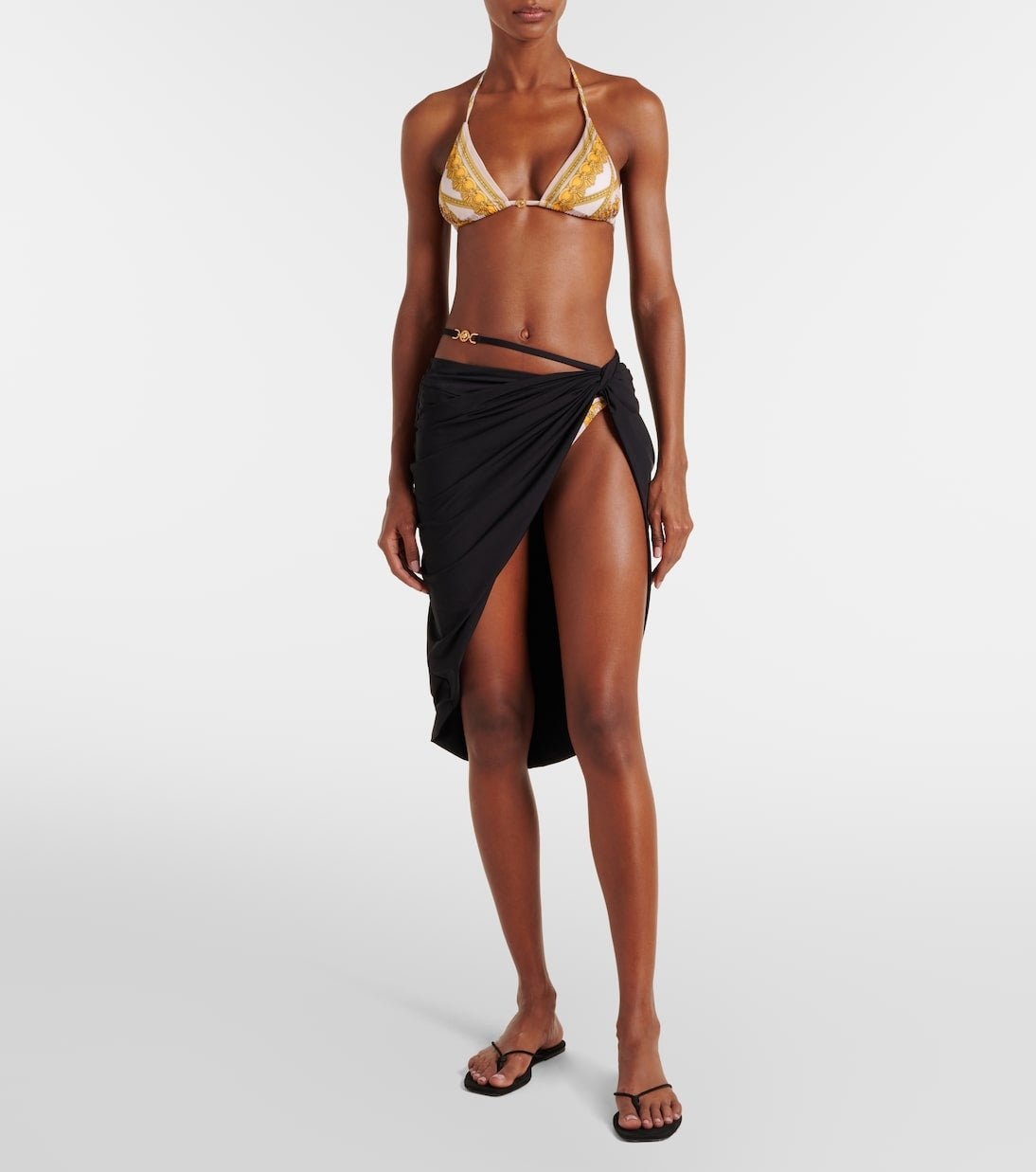 Versace Women's Black Cover Up Beachwear Skirt US M IT 42