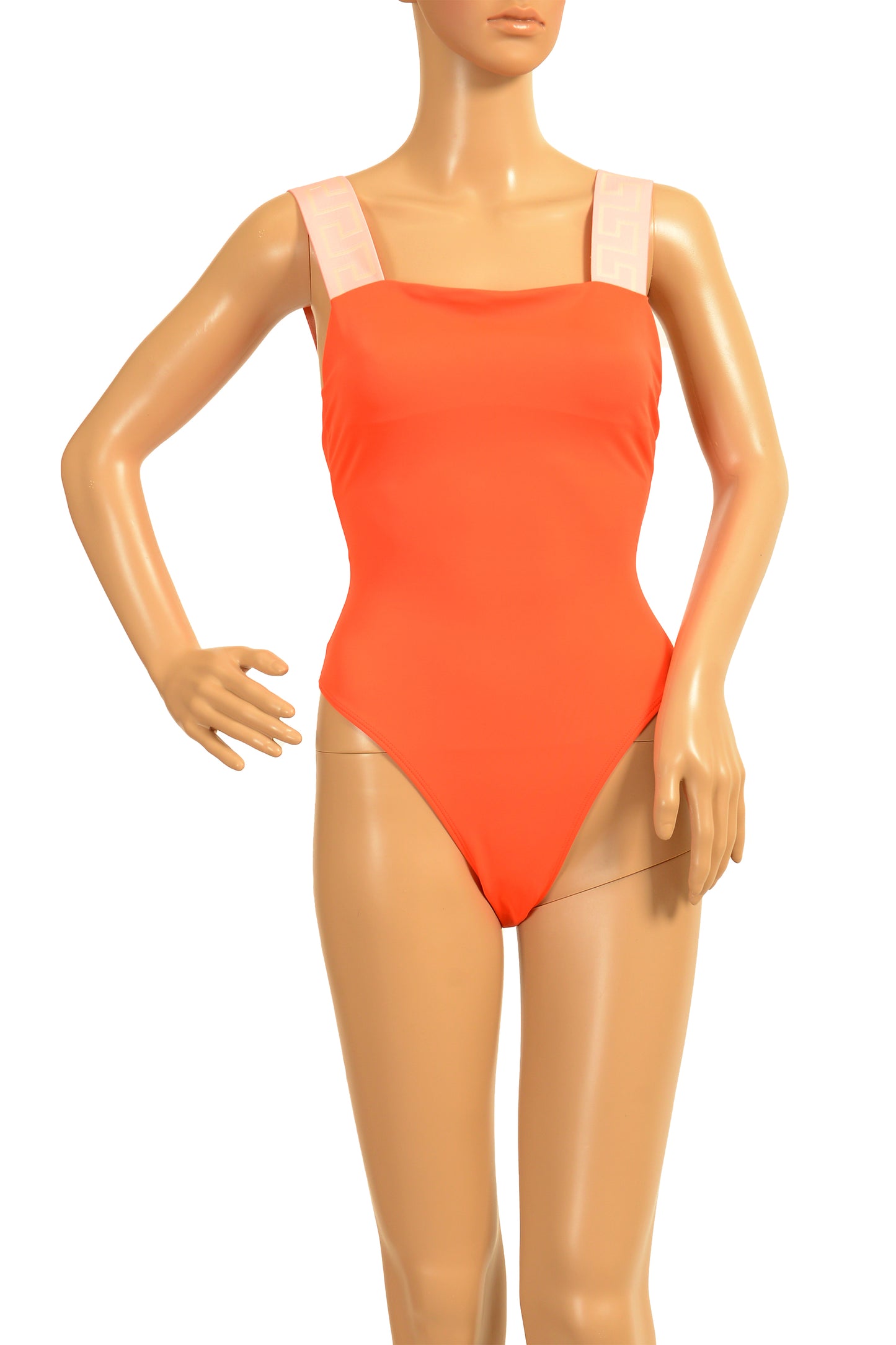 Versace Women's Greeca Border One Piece Coral Swimsuit Versace sz 1 US XS IT 38
