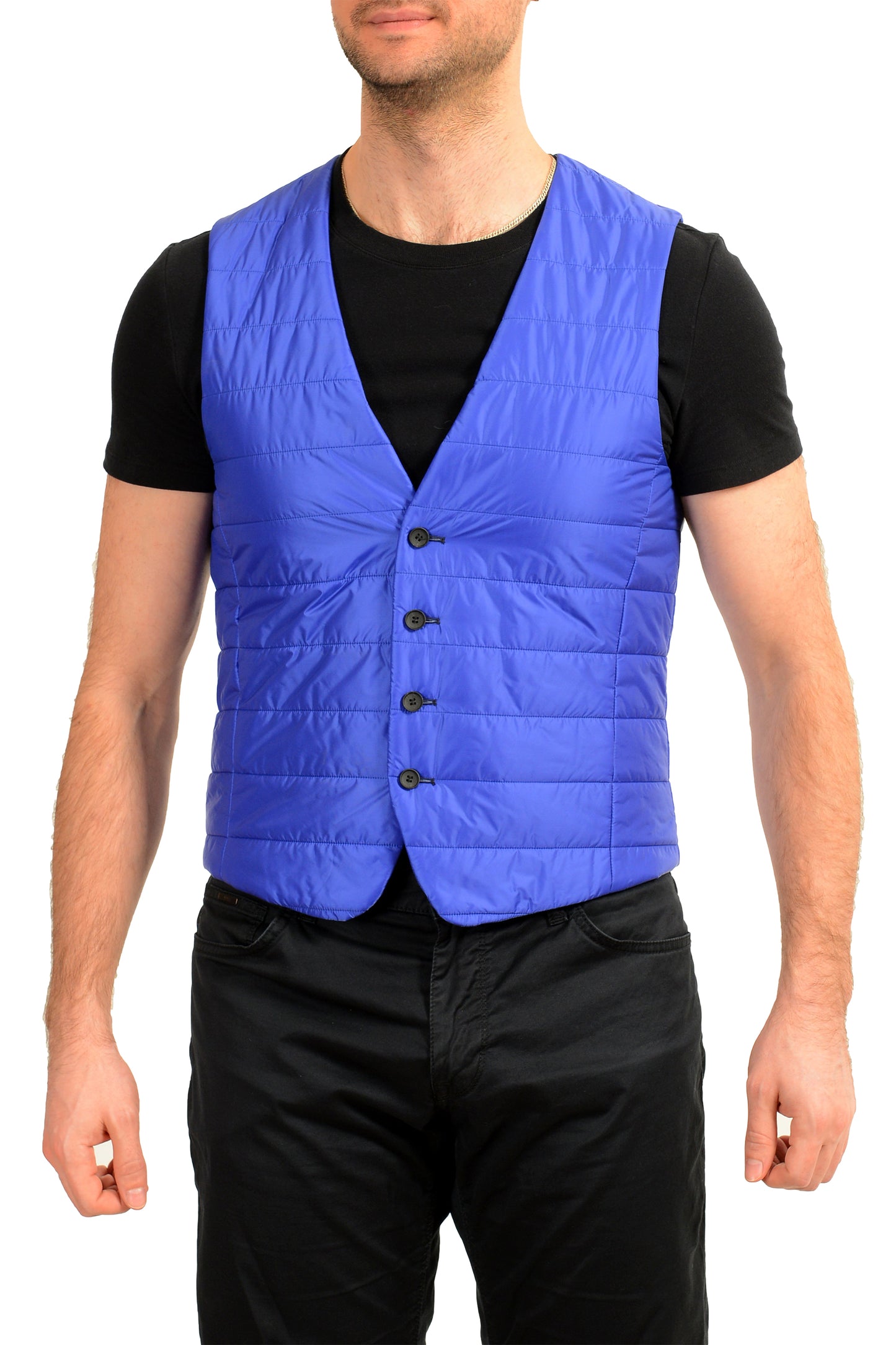 Hugo Boss Men's "Hiwan" Slim Fit Bright Blue Insulated Vest US 38R IT 48R