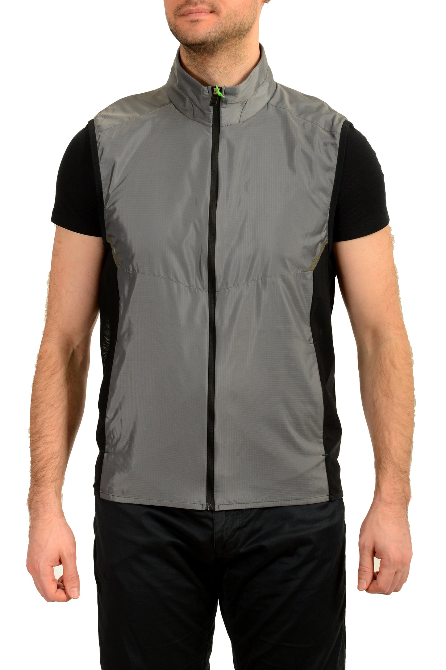 Hugo Boss Men's "V-Metropolis" Gray Shell Full Zip Vest US M IT 50