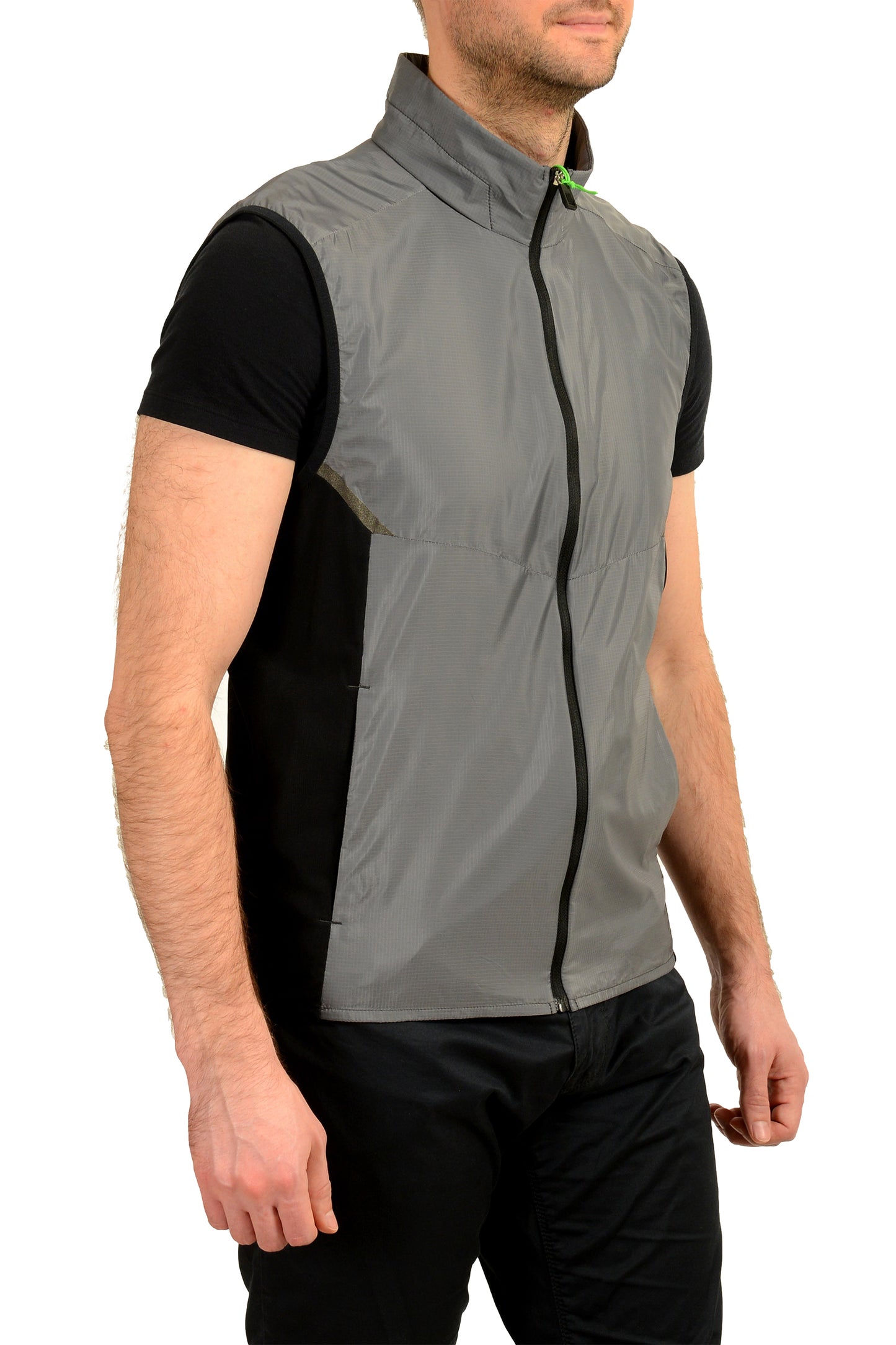 Hugo Boss Men's "V-Metropolis" Gray Shell Full Zip Vest US M IT 50