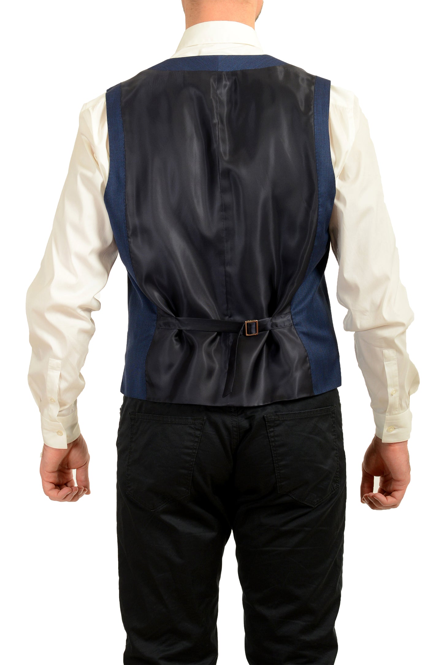 Hugo Boss Men's "FHarverson2Garvin2WE" Blue 100% Wool Dress Vest US 44R IT 54R