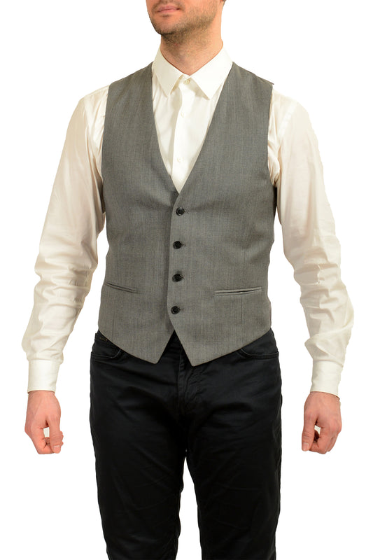 Hugo Boss Men's "Vin194" Gray 100% Wool Dress Vest US 38R IT 48R
