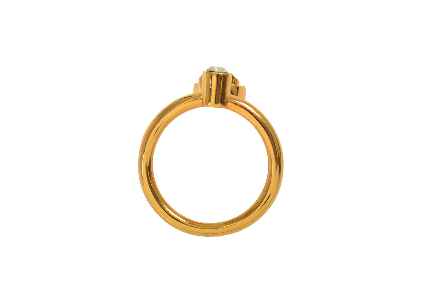 Versace Gold Color Metal Medusa Head Logo Statement Ring Italy Sz 27