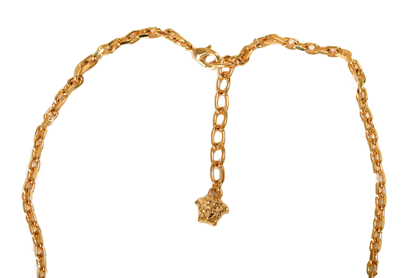 Versace Unisex Gold Color Metal Chain Necklace Pendant