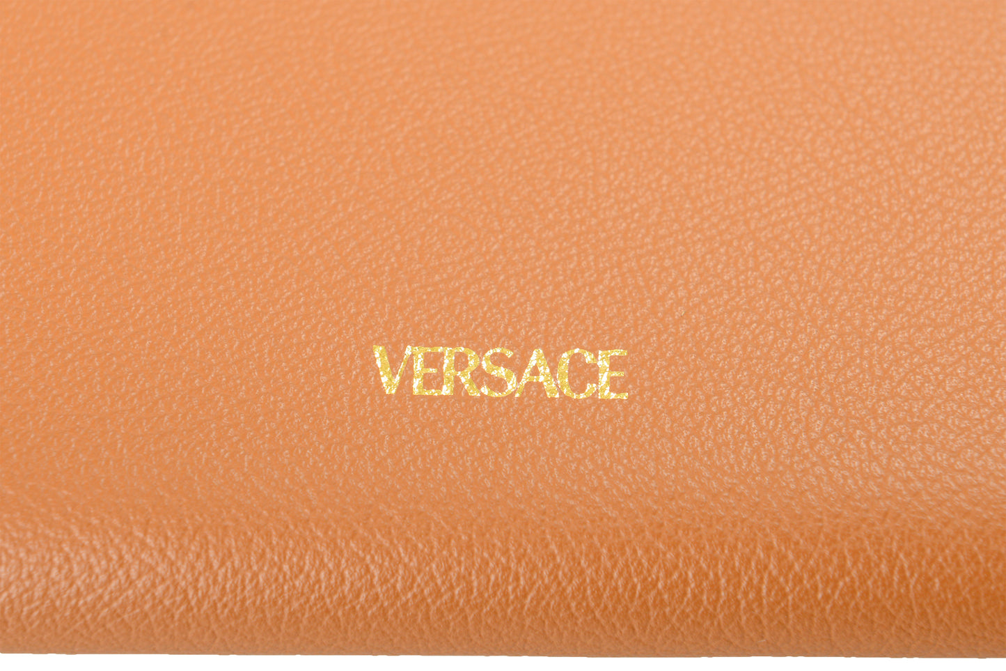 Versace Women's Brown 100% Pebbled Leather Gold Medusa Wallet