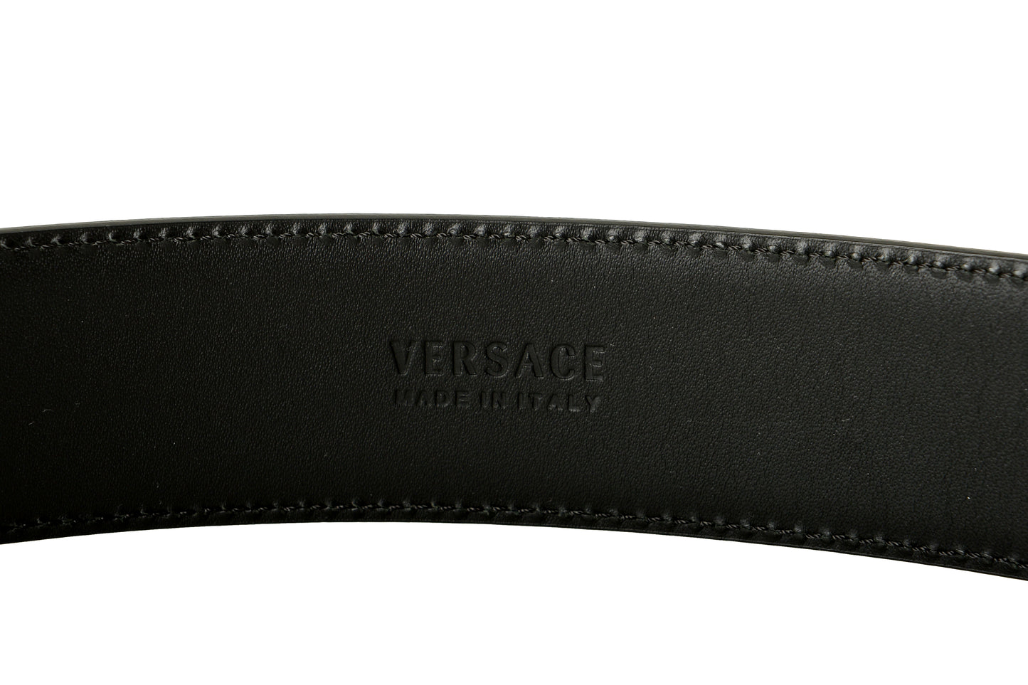 Versace Black 100% Leather Gold Medusa Head Decorated Belt US 32 IT 80