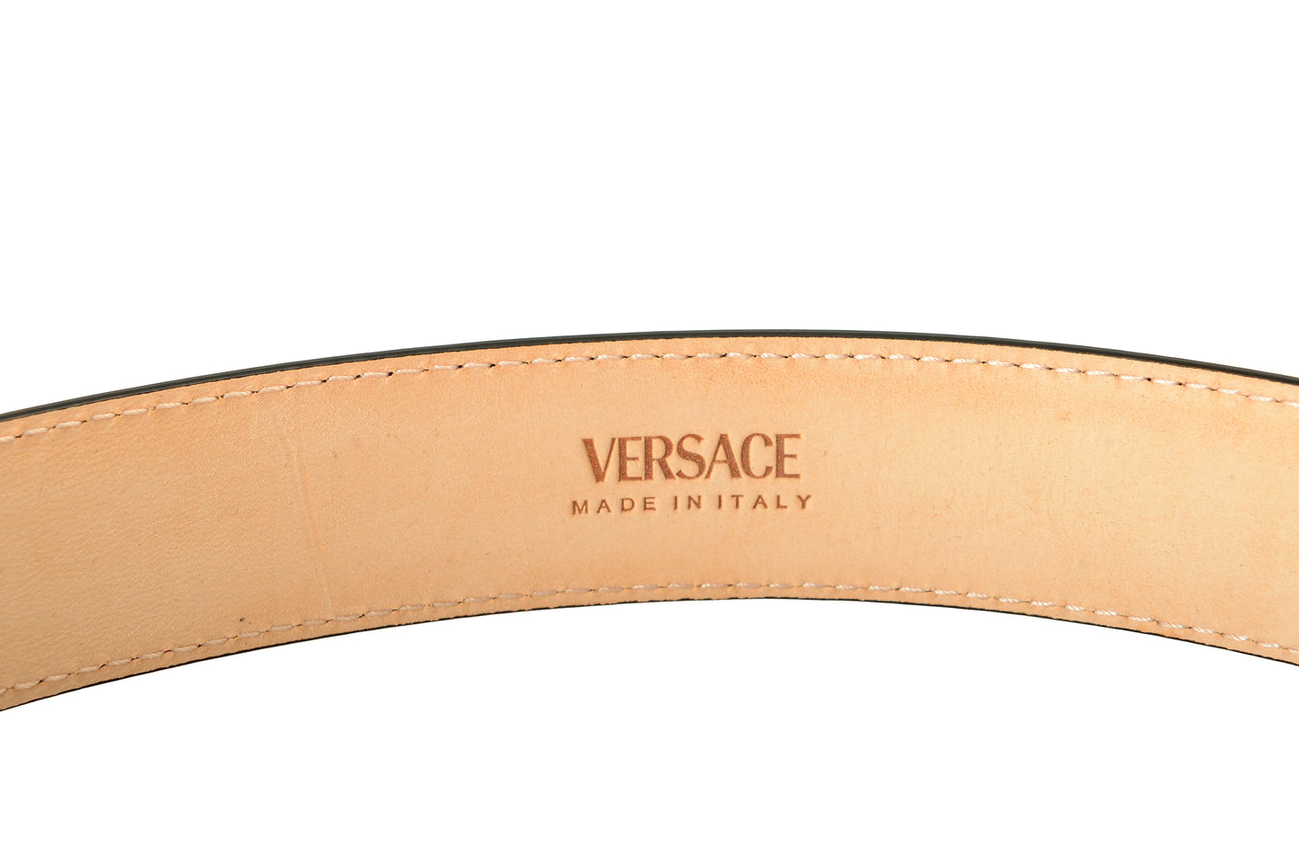 Versace Brown 100% Leather Gold Medusa Head Decorated Belt US 26 IT 65