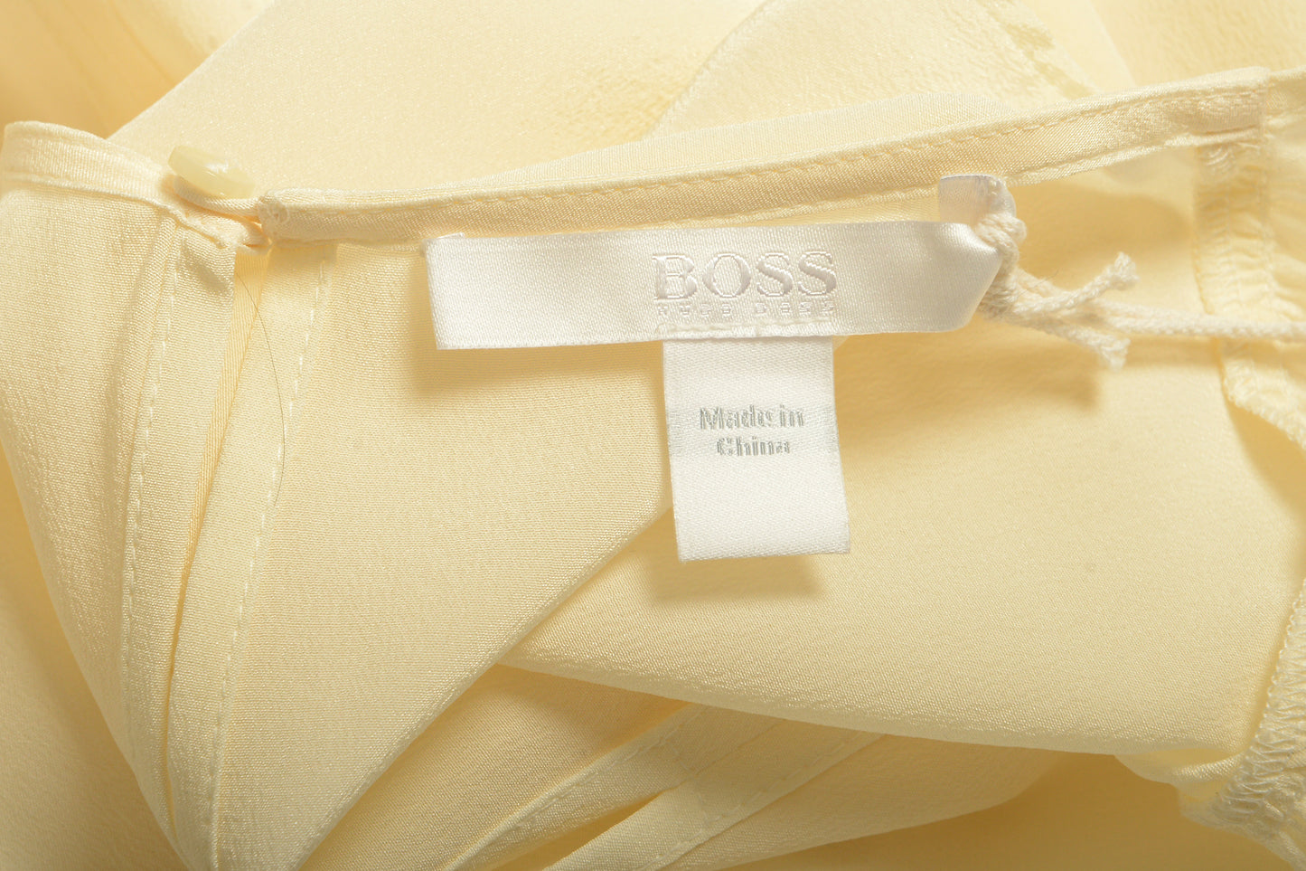 Hugo Boss Women's "Lore" Ivory See Through 100% Silk Blouse Top US 4 IT 40