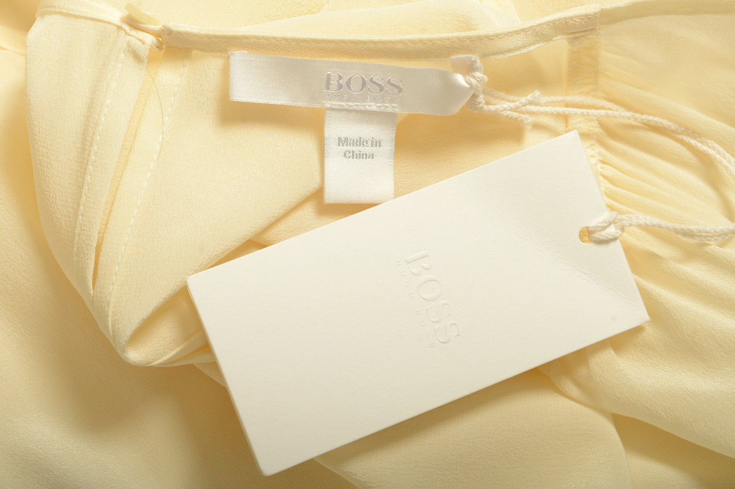 Hugo Boss Women's "Lore" Ivory See Through 100% Silk Blouse Top US 4 IT 40