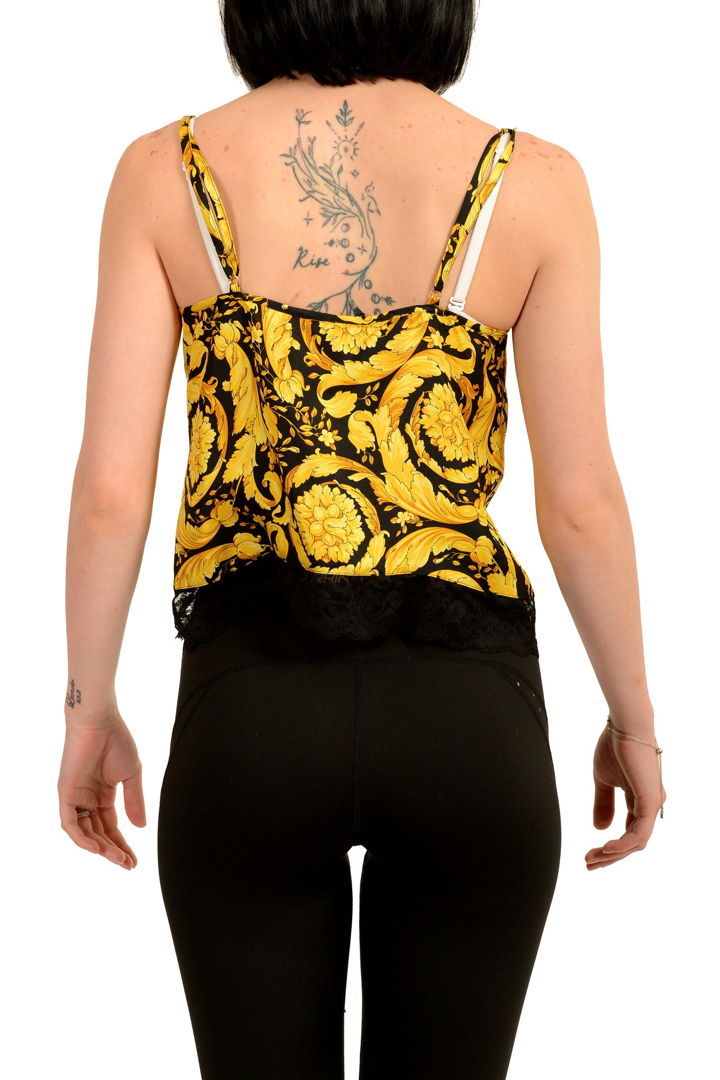 Versace Women's Barocco Print Top Silk Underwear Blouse Versace Sz 1 US XS IT 38