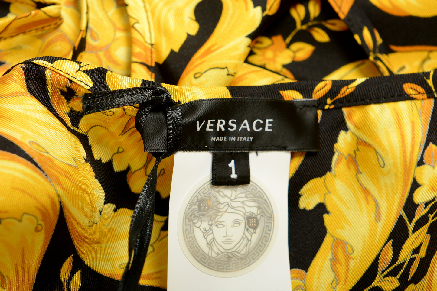 Versace Women's Barocco Print Top Silk Underwear Blouse Versace Sz 1 US XS IT 38