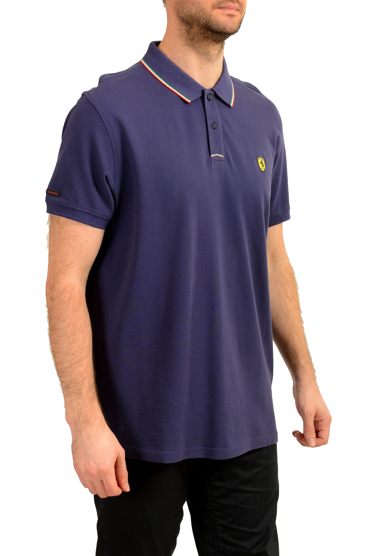 Scuderia Ferrari Men's Blue Regular Fit Short Sleeve Polo Shirt US 2XL IT 56