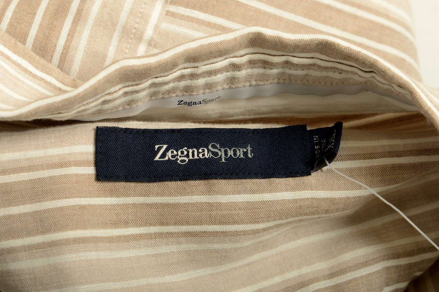 Zegna Sport Men's Striped Linen Long Sleeve Casual Shirt US 2XL IT 56